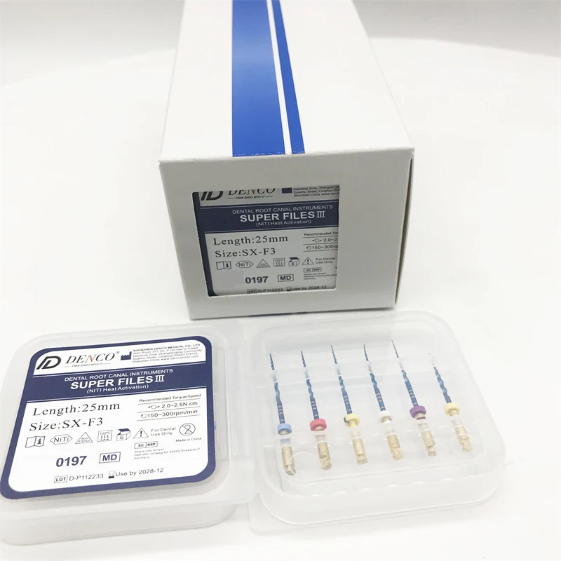 Одобренные CE стоматологические напильники Denco супер III Niti для тепловой активации