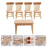 1 set of decorative table figurines miniature chair props small mold toys for mini house