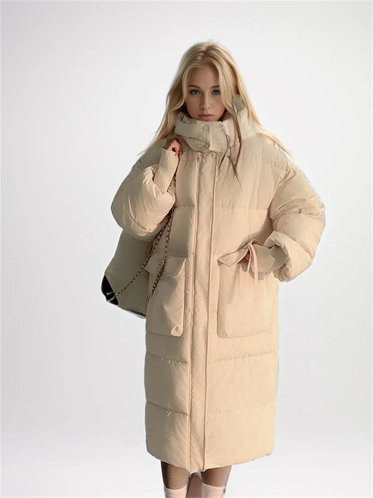Женские пуховики зимние новые длинные и стильные большие теплые свободные