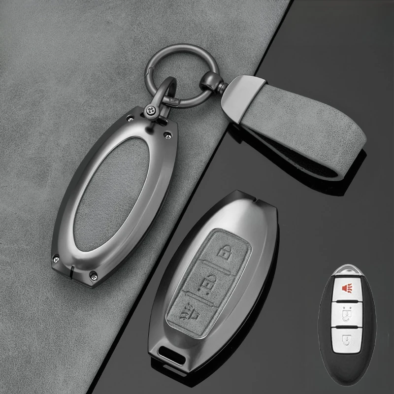 Кожаный чехол для ключей из цинкового сплава Nissan Titan Rogue Qashqai Leaf Cube Quest March Micra K13 Juke