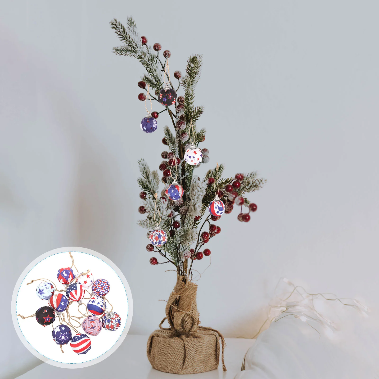 

12 Pcs Party Props USA Independence Day Ornament Americana Decor Hangings Prom Pendant Festival Garden Tree Ornments