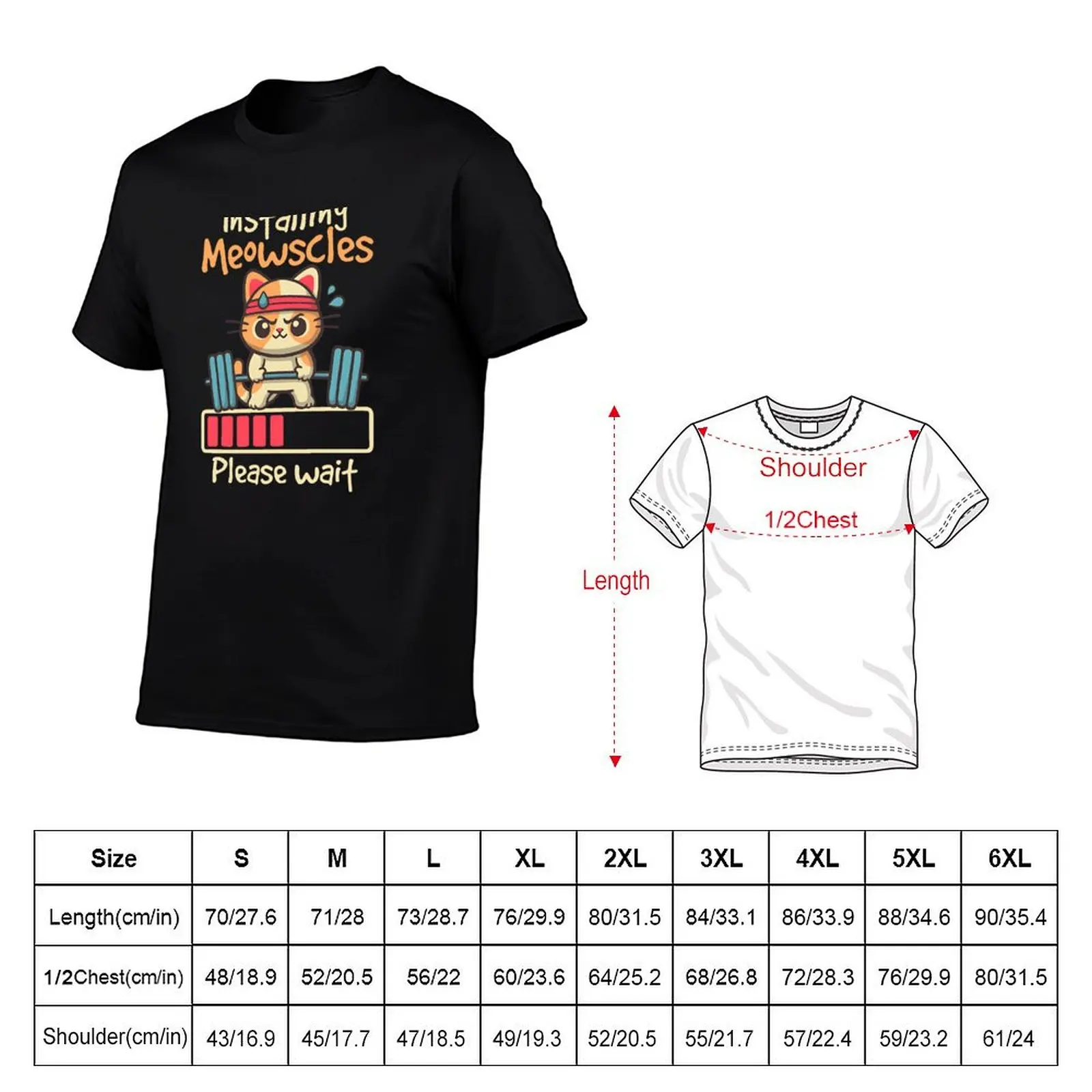 Фото Футболка с минималистичным графическим принтом Meowscles T-Shirt №2