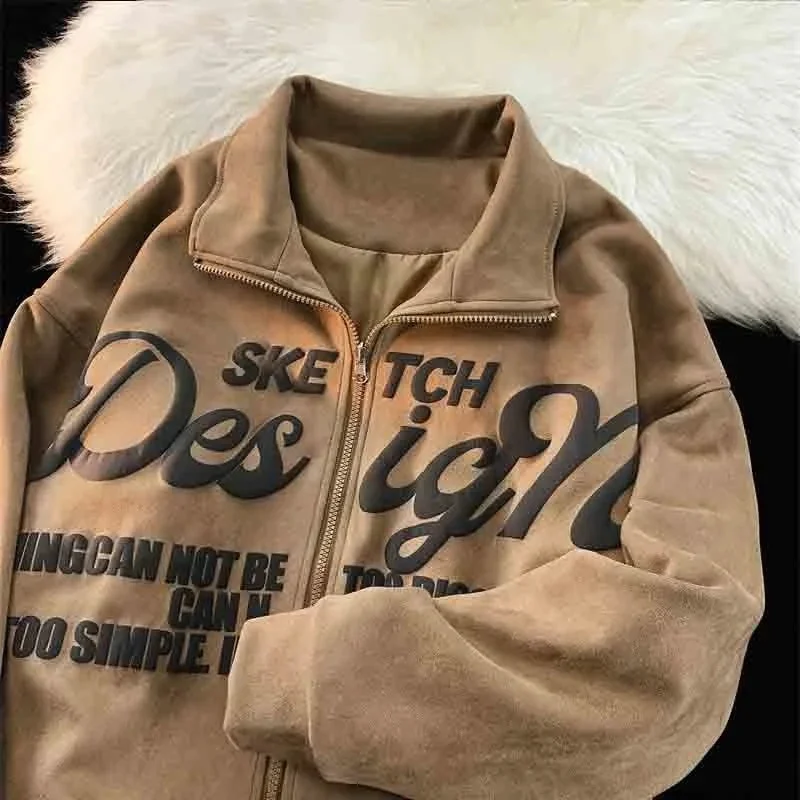 

Новинка, американская бейсбольная униформа в стиле ретро ot, мужская и женская брендовая Свободная куртка с матовым лацканом, одежда для пар