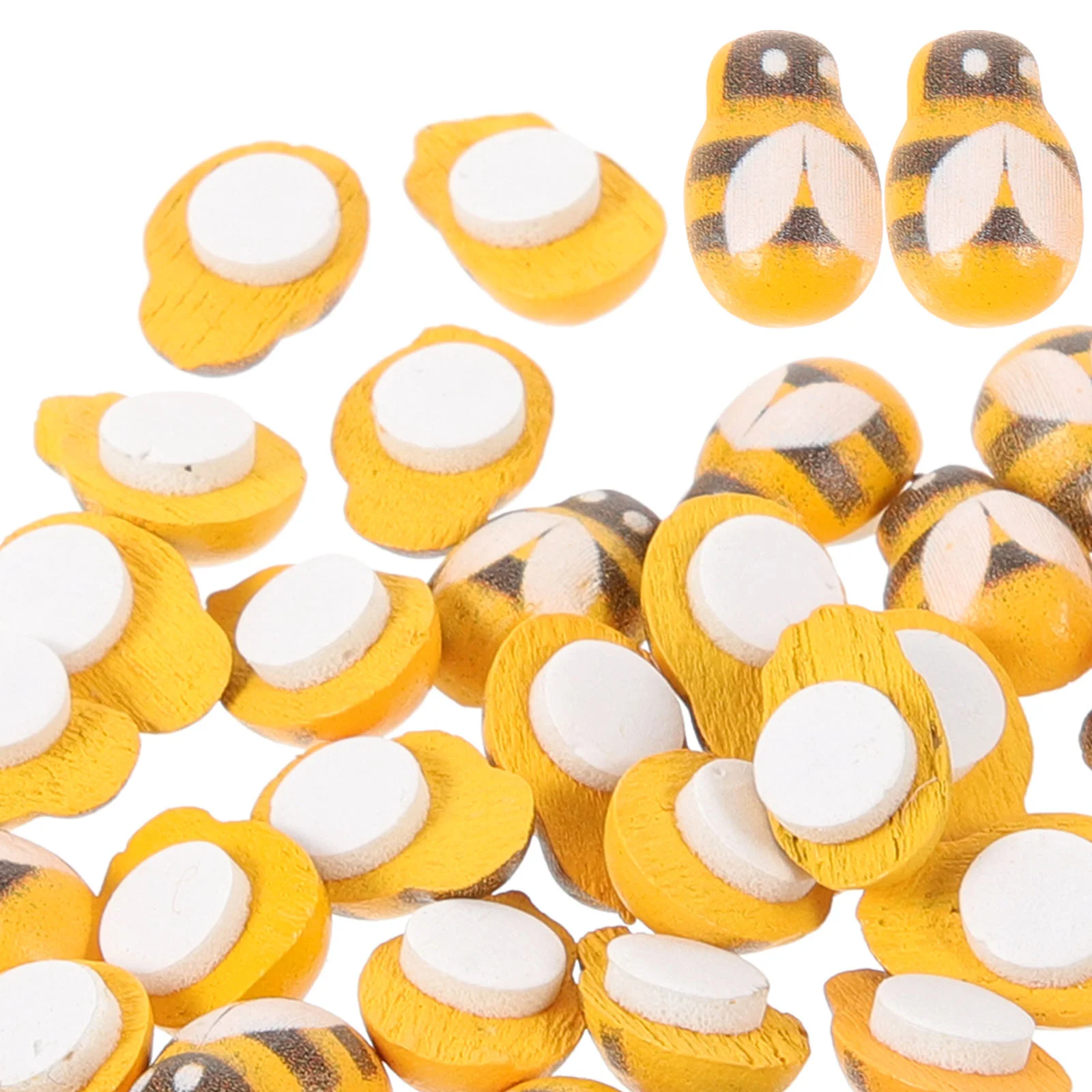 

100 Pcs Phone Charms Craft DIY Accessories Small Yellow Decor Figurine Ornaments Handmade Case Decor Wooden Miniature