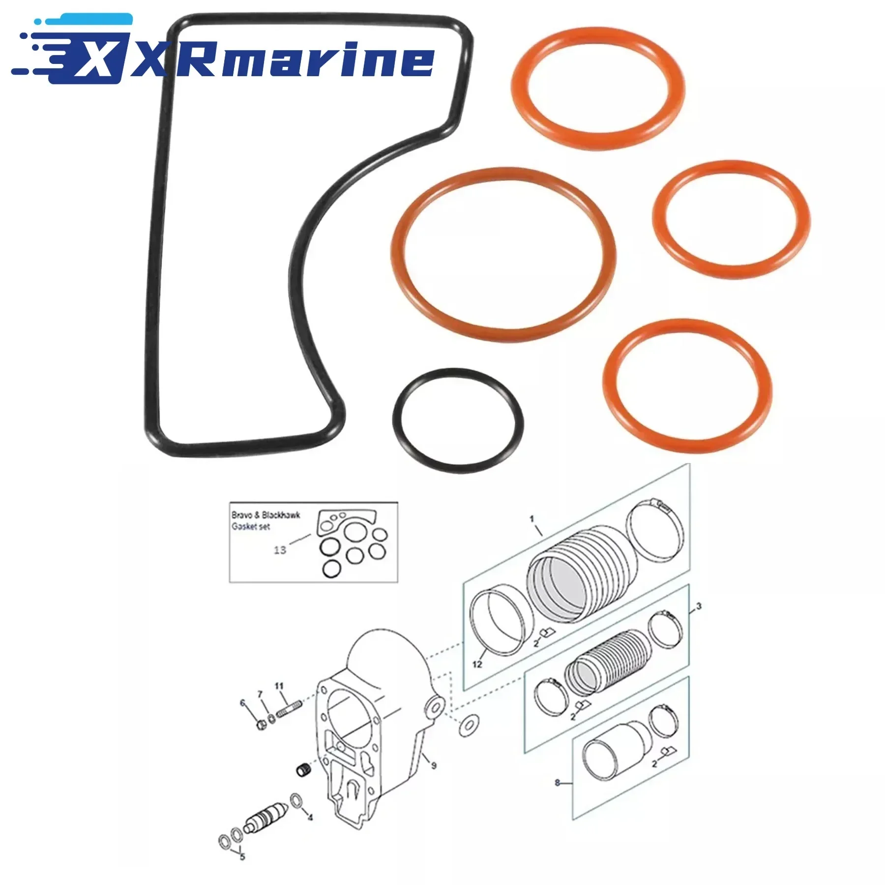 Фото Комплект прокладок Mercury Quicksilver Bellhousing Bravo 1 2 3 Outdrive 16755Q1 16755T 1 №3