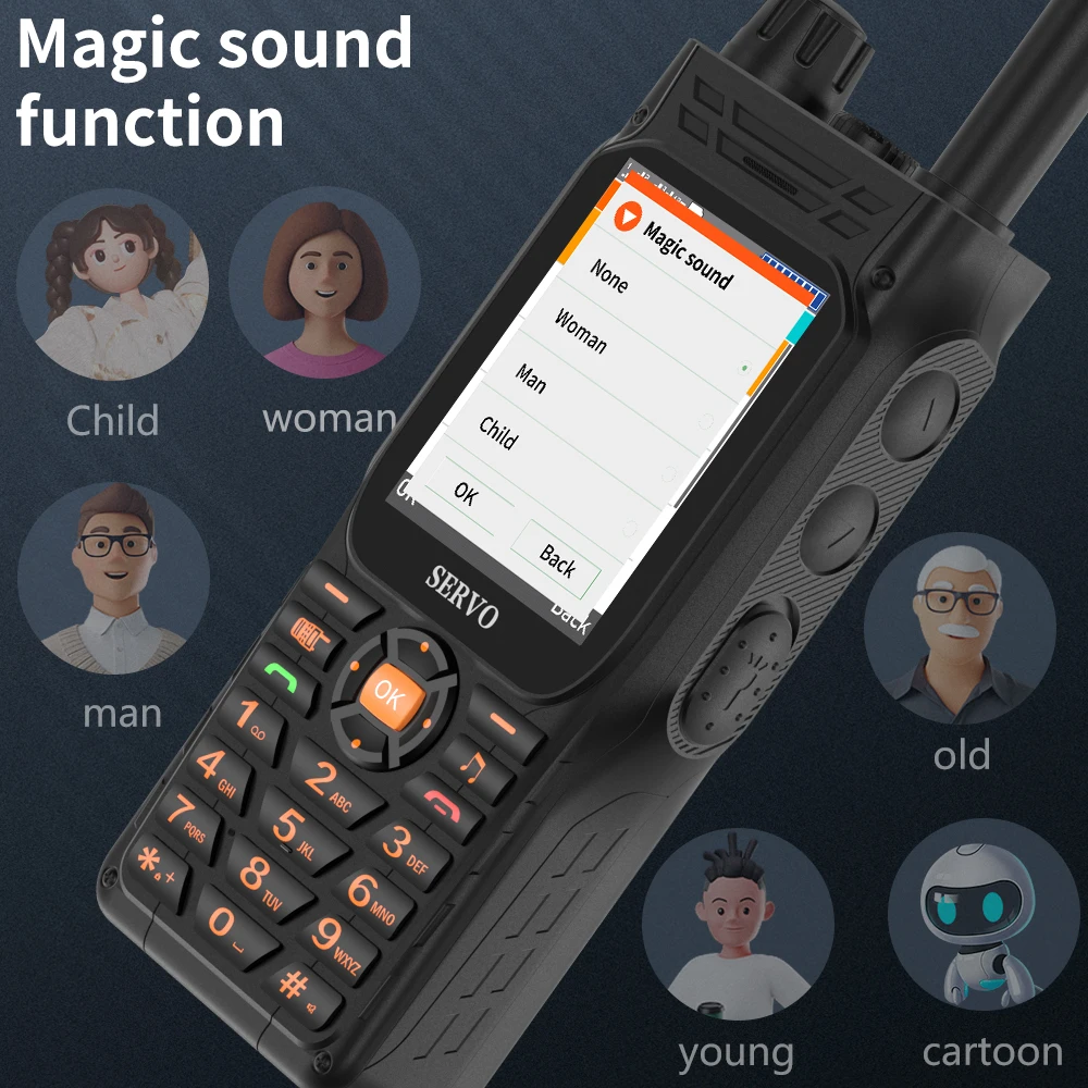 SERVO F3 Plus 3 SIM Card Walkie Talkie Mobile Phone UHF 400-470MHz Power Bank Speed Dial Auto Record Call Magic Voice Cellphone