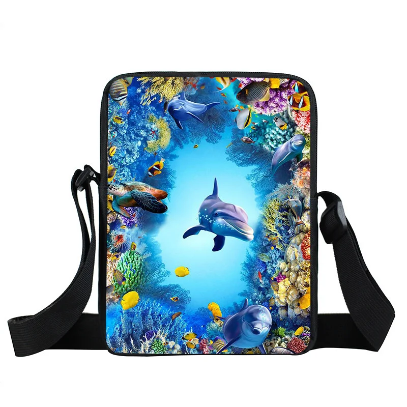

Sea Animals Shark / Penguin / Dolphin Messenger Bag Women Handbags Girls Satchel Shoulder Bags Student Cross Bags Bookbag Gift