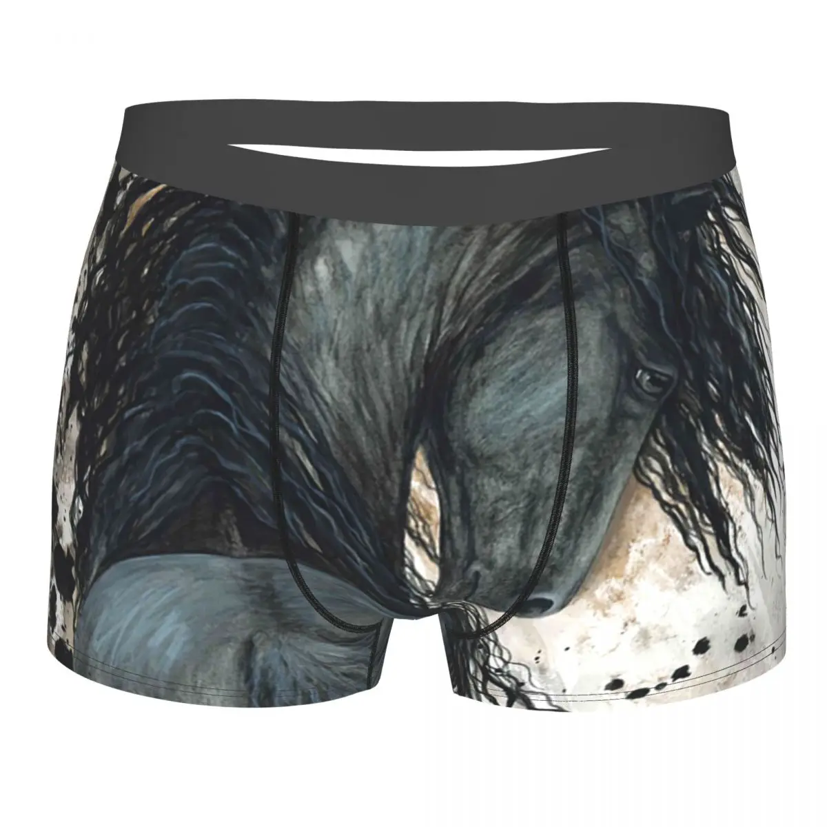 Трусы-боксеры DreamWalker Friesian Horse мужские, дышащие шорты с принтом, нижнее белье