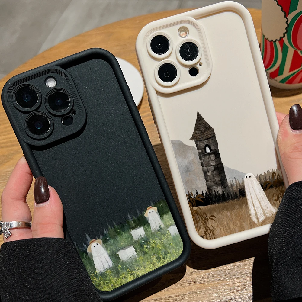 Милый чехол для телефона с призраком на Хэллоуин Xiaomi Mi 14 14T 13 12T 11 Lite Poco C61 X5 X4 M6 F5 F4 Pro