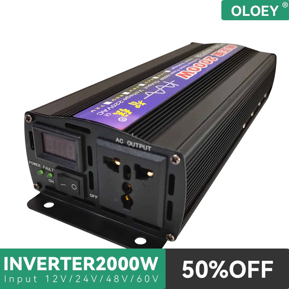 

Инвертор 2000 Вт Инвертор немодулированного синусоидального сигнала напряжение постоянного тока 12 В 24 в 48 в 60 в 110 В переменного тока трансфор...