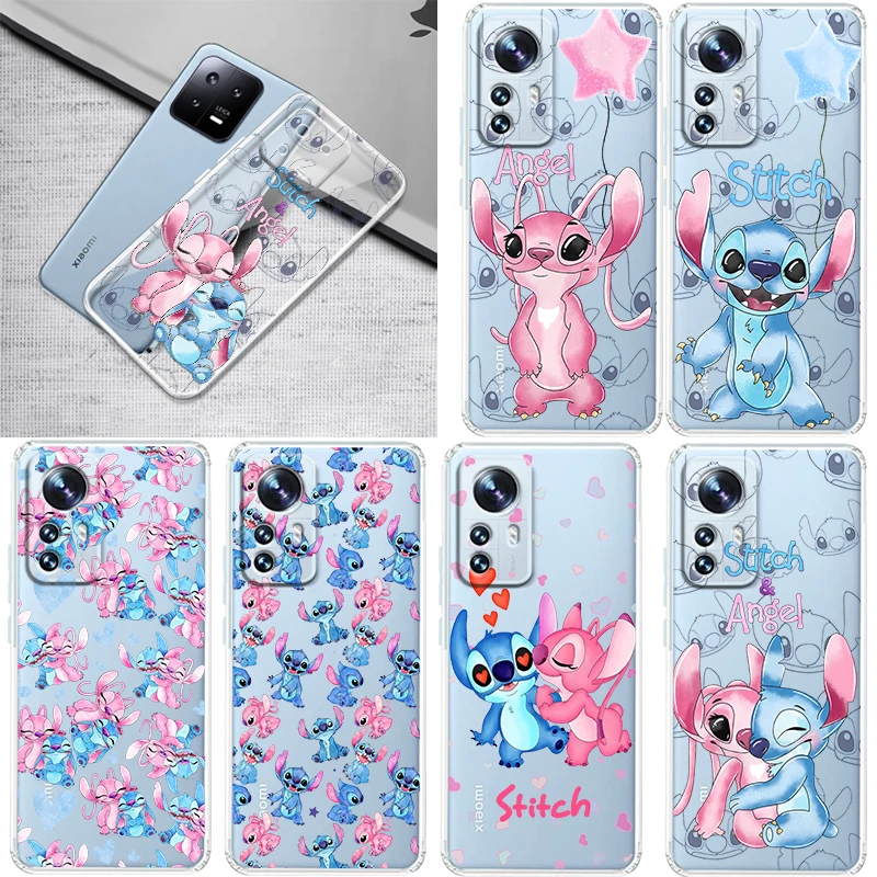 

Stitch Angel Cute For Xiaomi Mi 13 12 11 10 11T 10T 9T 9 8 Note 10 Ultra Pro Lite Silicone Transparent Phone Case Coque Capa