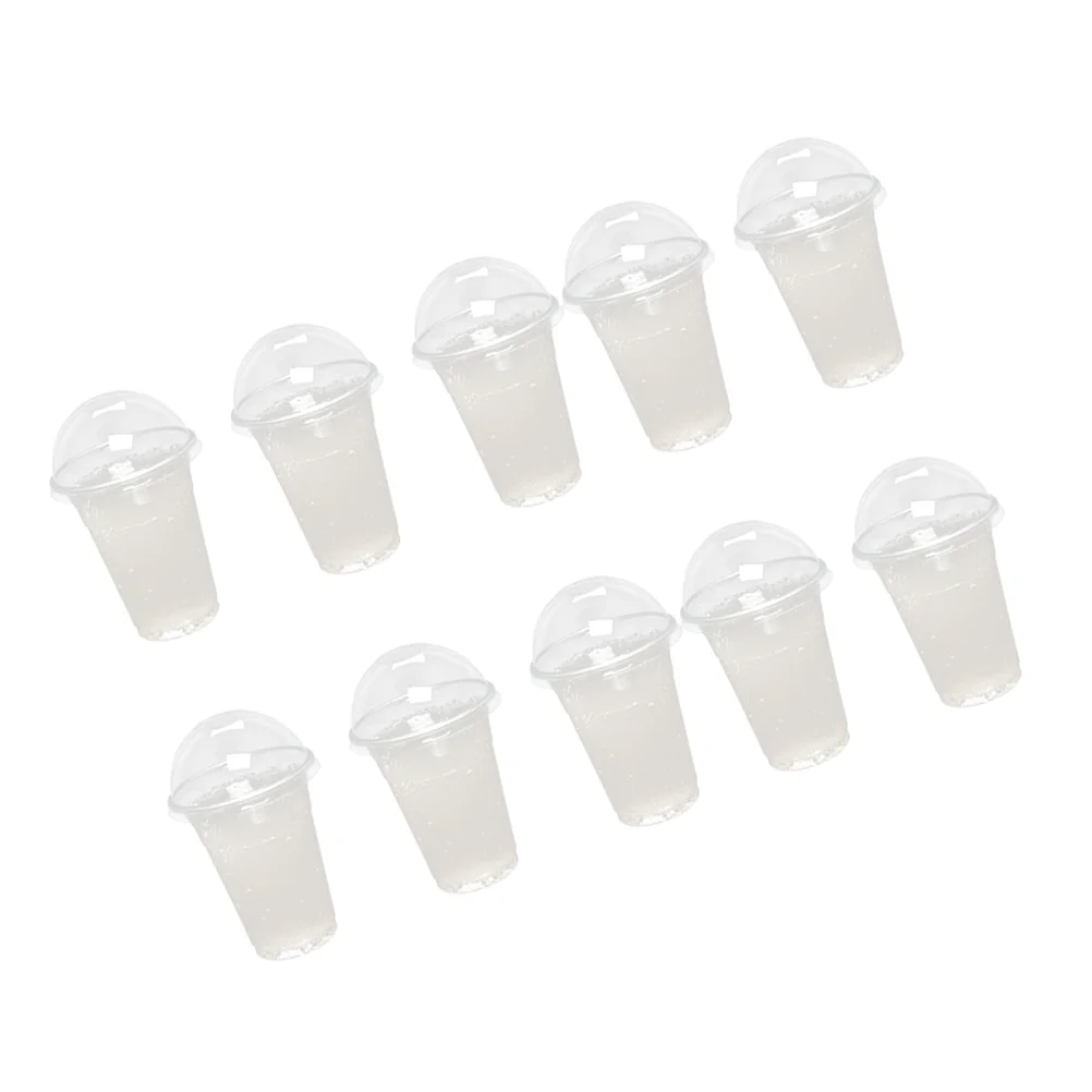 

Transparent Cup Clear Juice Cups Dome Lids Milk Tea Disposable Plastic Drinking Glasses