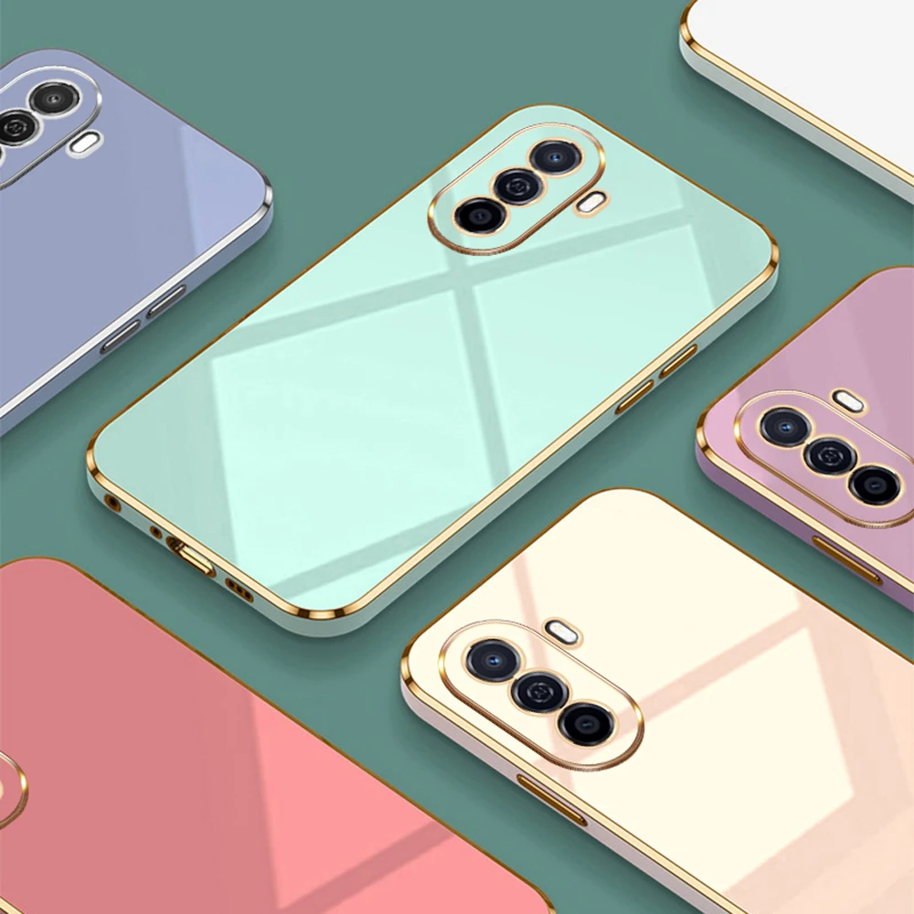 For Huawey Nova Y90 Case Huawei Nova Y70 Y60 Y61 Y70 Plus Plone case Nova y61 Y90 Plating Silicone Cover Camera Shockproof Coque