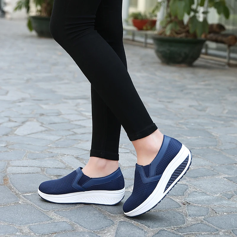 Women's Shake Shoes Casual Mesh Shoes Fitness Platform Sneakers Breathable and Comfort Size:35-42