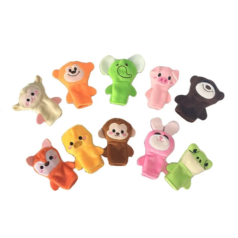 

10PCS Finger Puppets Baby Mini Animals Educational Hand Cartoon Animal Plush doll Finger Puppets Plush Toys for Children