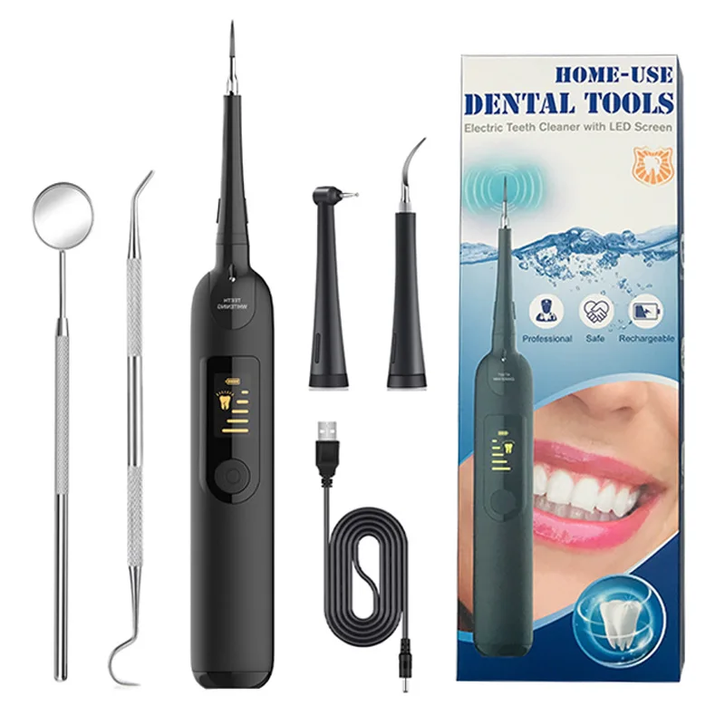 Electric Dental Calculus Remover Rechargeable Sonic Toothbrush Scaler Tartar Plaque Stains Cleaner Teeth Whitening Kit