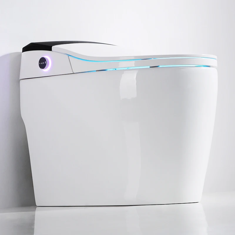 Modern Intelligent One Piece Automatic Bidet Toilet with Soft Closing Cover Floor Mounted Smart WC Accessories