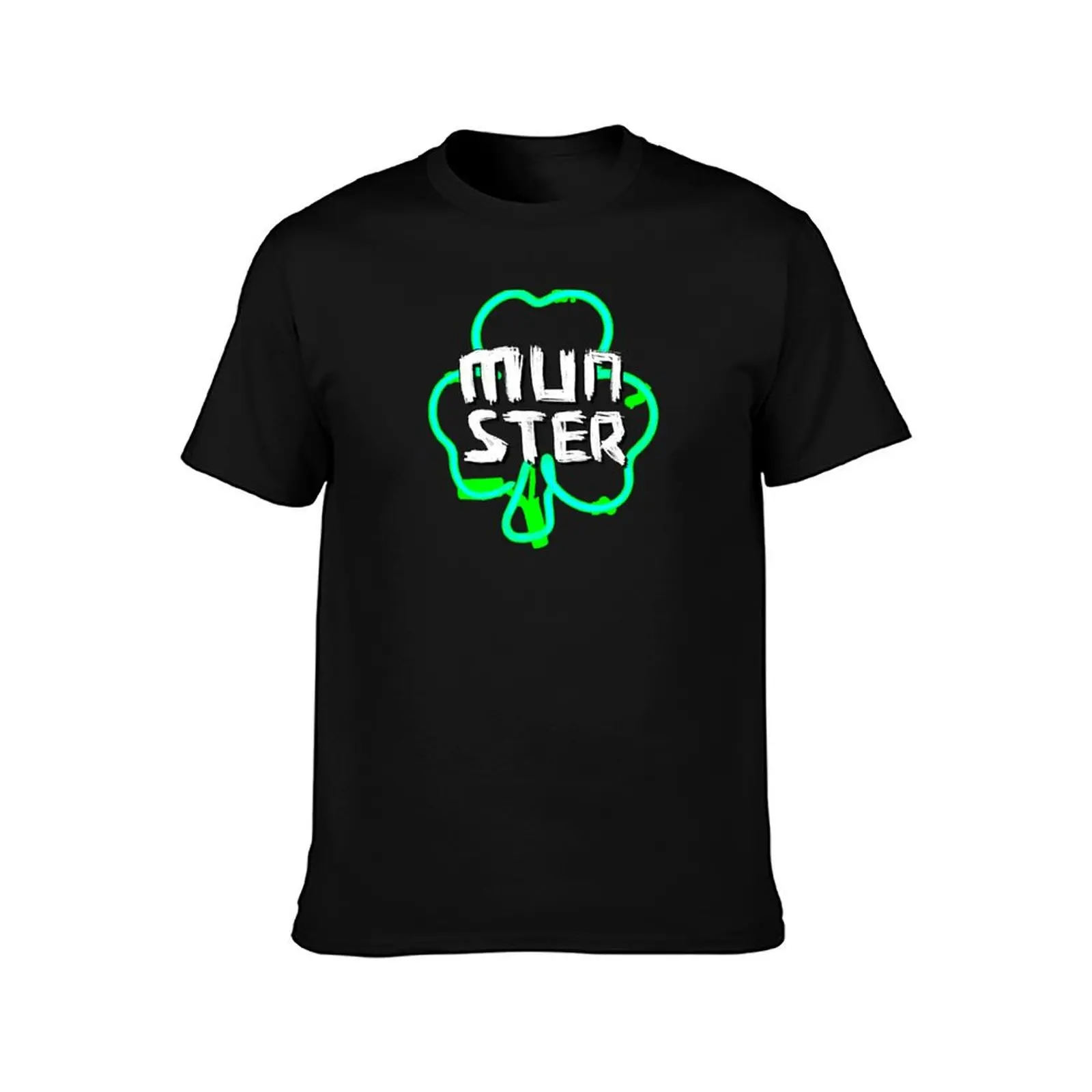Фото Футболка Munster, Neon Shamrock, MUNSTER Ireland, повседневный рождественский топ с короткими рукавами №2