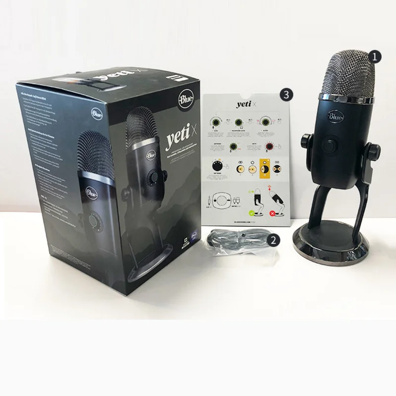 Конденсаторный микрофон Blue Yeti X для записи и трансляции в реальном времени с