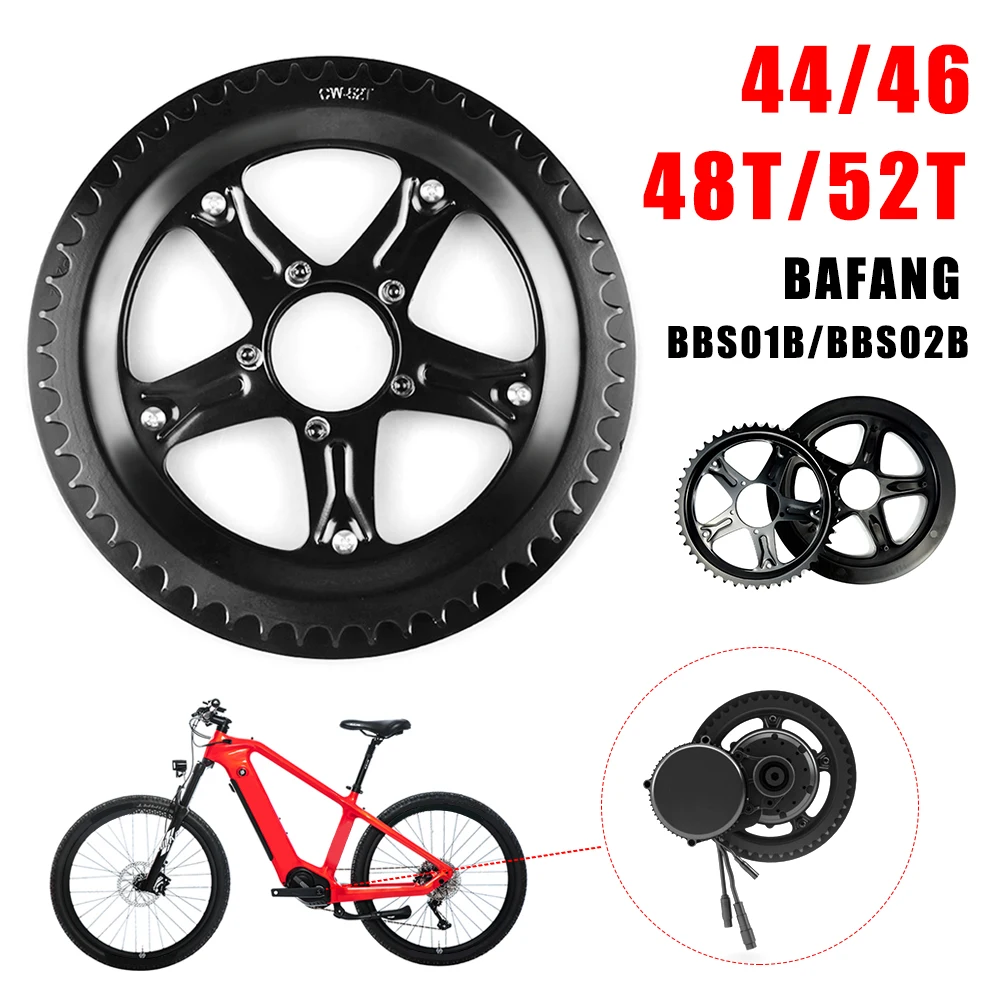 

E-bike Mid Motor Chain Wheel Chainring 44T 46T 48T 52T Electric Bicycle Conversions Chain Wheel for Bafang BBS01 BBS01B BBS02B