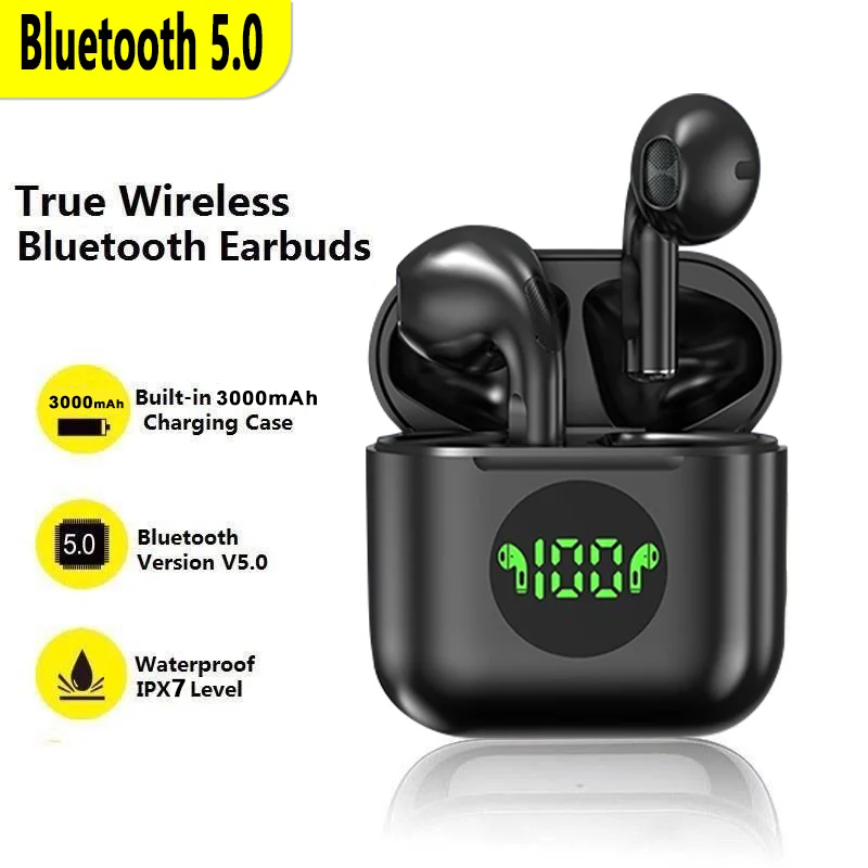 

Pro4 Upgrade Original Bluetooth Headphones Wireless Earbuds Bass Display LED Mini Pods Headsets With Charging Box Mic For Sport