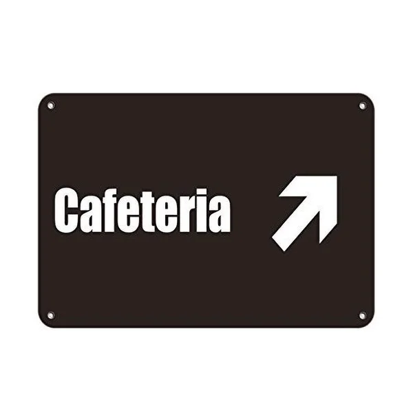 

Cafeteria with Upper Right Tin Sign art wall decoration,vintage aluminum retro metal sign, 1