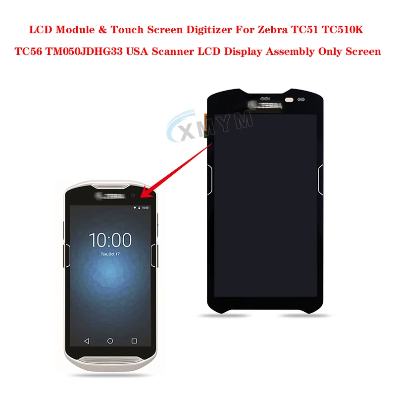 

ЖК-модуль и сенсорный экран дигитайзер для Zebra TC51 TC510K TC56 TM050JDHG33 USA сканер ЖК-дисплей в сборе только экран