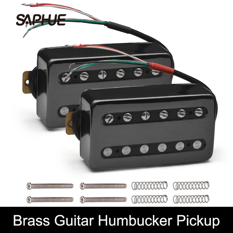 

II Style Brass Cover Electric Guitar Pickup Coil Splitting Pickup Humbucker Dual Coil Pickup N7.5K/B15K Output Black/Chrome