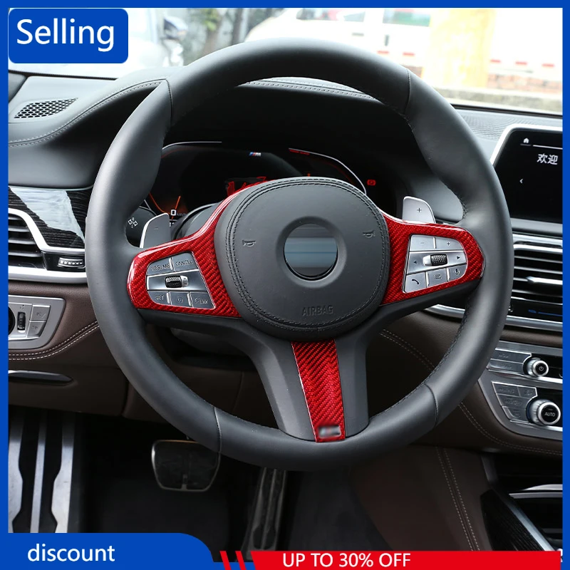 

For BMW 3 4 5 7 8 series 6series GT G20 G30 G22 G11 G14 Z4 G29 Real Carbon Fiber Steering Wheel Decoration Frame Car Accessories