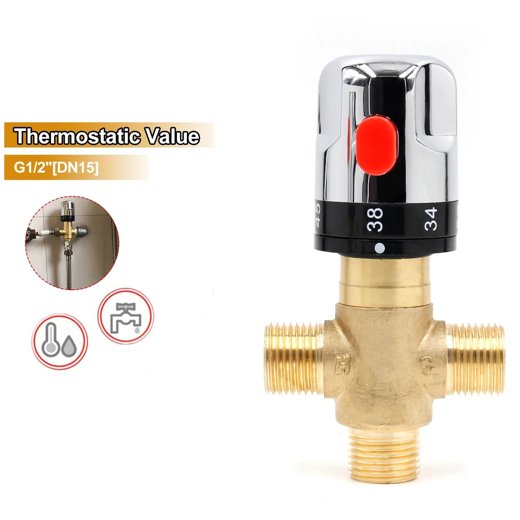 

Thermostatic Mixing Valve Kitchen Thermostat Bathtub Faucet Adjustable Temperature Replacement Improvement Mixer Adapter
