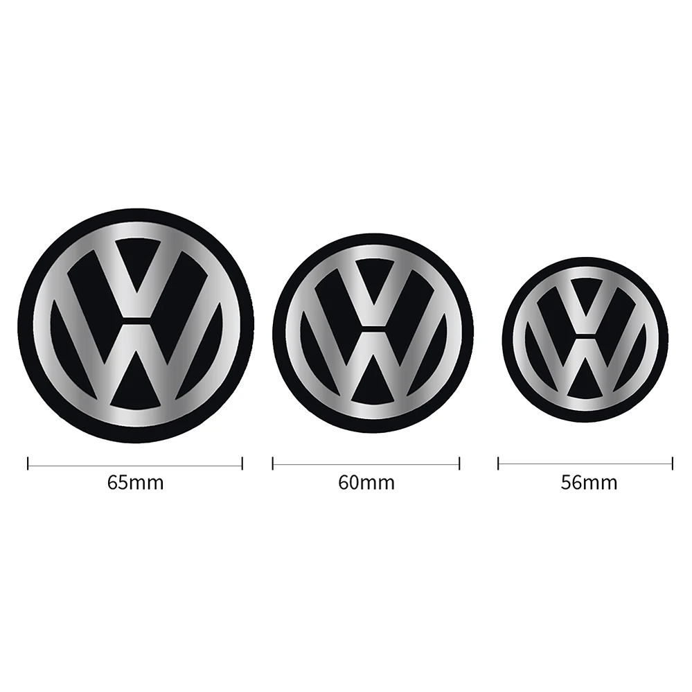 Фото Наклейки на центральные колпачки колес (4 шт.) для Volkswagen VW Golf Polo Tiguan T5 Passat B8 T-roc T6 Touran Touareg T4 №4