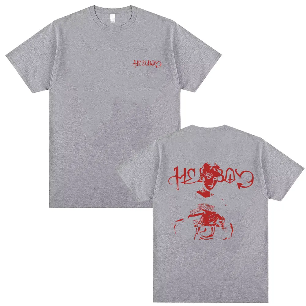 Фото Rapper Lil Peep Crybaby Hellboy Graphic T-shirts Men Women Clothing Hip Hop Oversized T Shirts Men's Casual Pure Cotton Tshirt №4