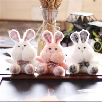 13cm rabbit plush toy doll cute bunny pendant small white rabbit bag pendant keychain for christmas gifts