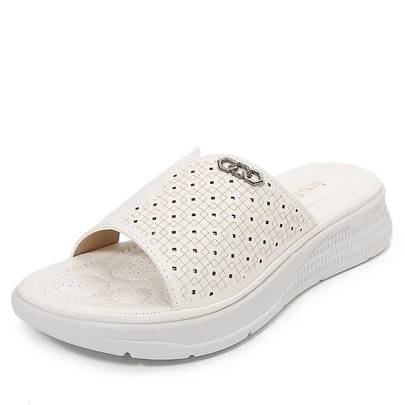 Летние тапочки для женщин женские сандалии с открытым носком белые черные