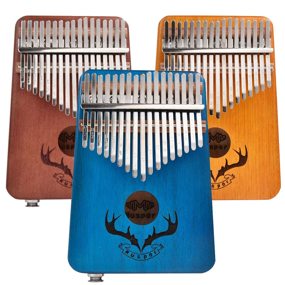 

17 Key EQ Kalimba Thumb Piano Gift With Bag Pickup Cable Tuner Hammer For Beginner Professional Finger Piano W/ Tuner Hammer
