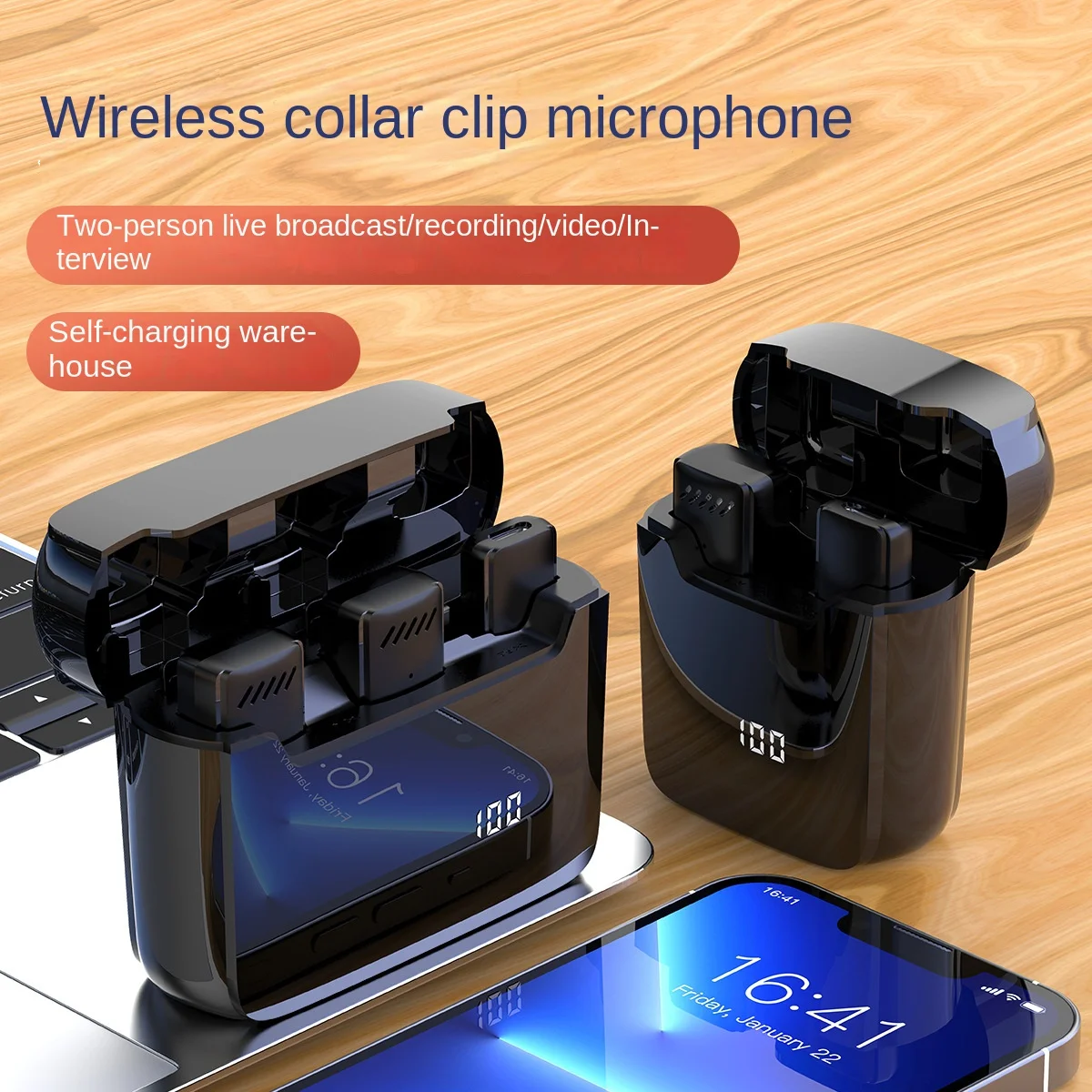 

Беспроводной петличный микрофон с цифровым дисплеем, 2022 ГГц