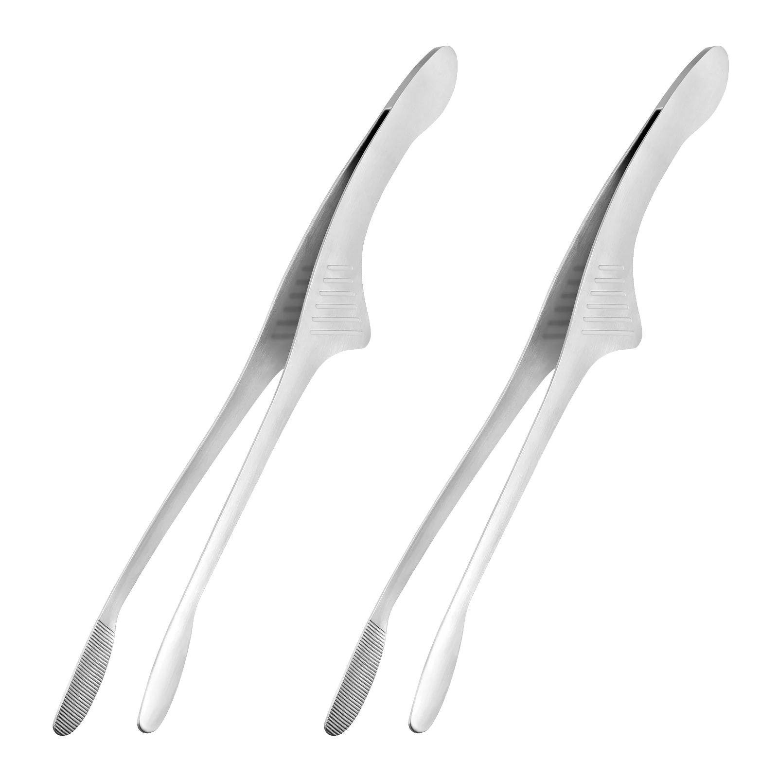 

2pcs Food Clips Portable Stainless Steel BBQ Tweezers for Picnic Camping