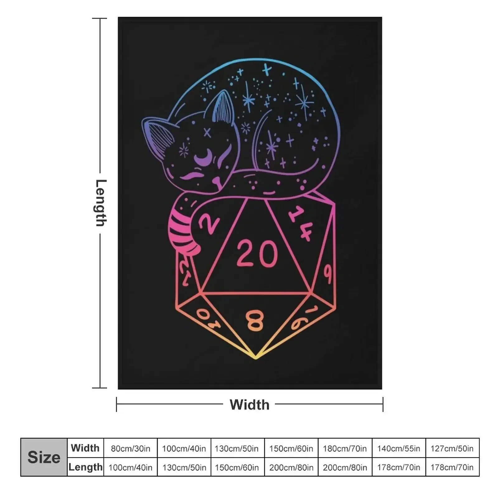 D20 CAT: Rainbow игральные кости dnd. Декоративные Плюшевые ворсистые одеяла