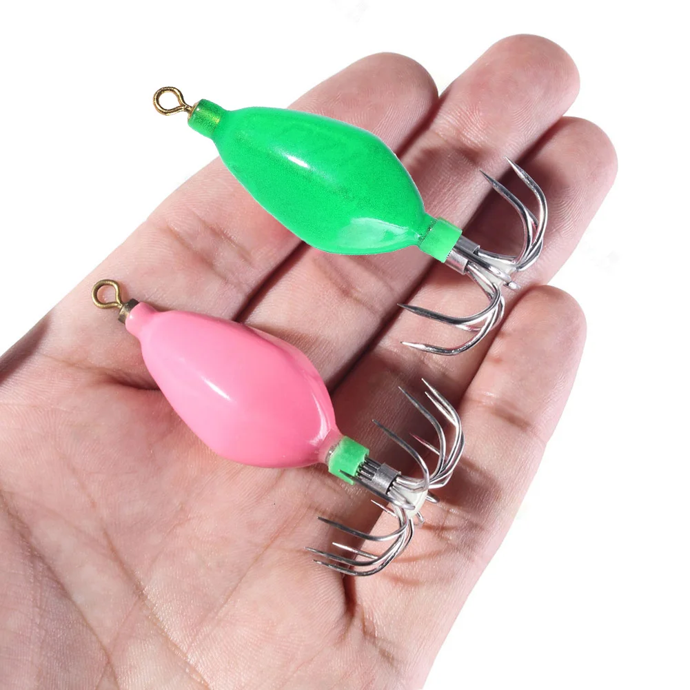 

Hard Bait 6cm Luminous Squid Jig Hook Sea Fishing Lure Hook 50.6g Octopus Shrimp Squid Rig Fishhook Fishing Tackle