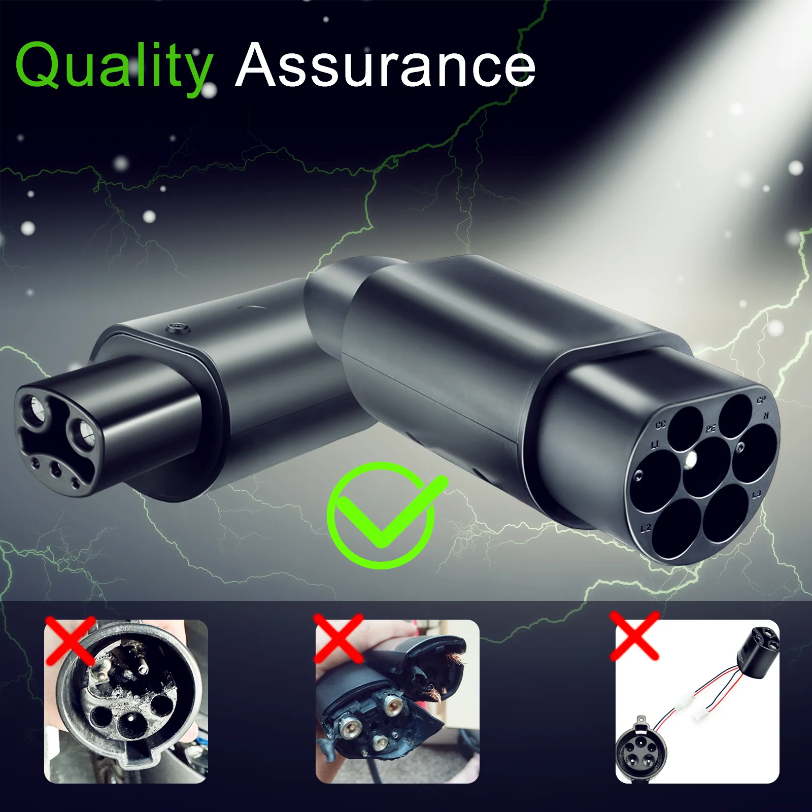 Адаптер GUWIEYG type 2-Tesla переменный ток кВт подходит для зарядного устройства 2 EV