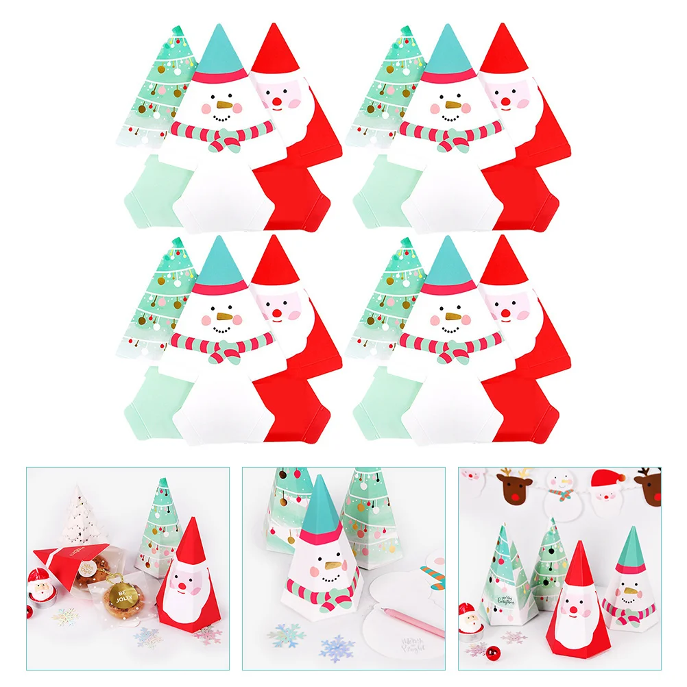 

12Pcs Christmas Goodies Boxes Christmas Treat Boxes Container Christmas Candy Boxes Christmas Treat Boxes