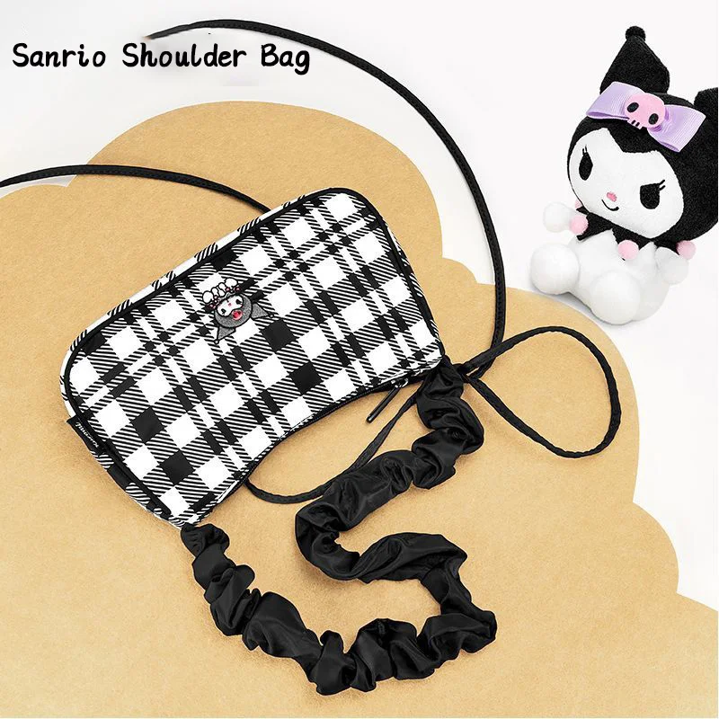 

Kawaii Sanrio Hello Kitty Kuromi Cinnamoroll Shoulder Bag Anime Cute Nylon Zipper Underarm Bag Cosmetics Storage Bag Girl Gifts