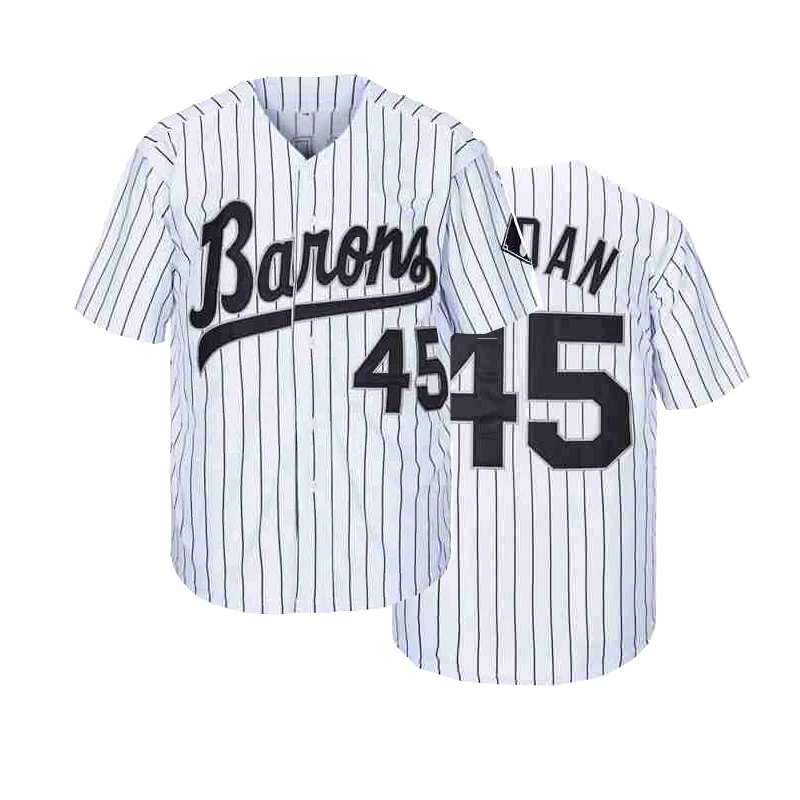 Bg Baseball Jersey Birmingham Barons 45 Jerseys Sports Outdoor Black White Stripe Sewing Embroidery Grey High-quality 2023 New