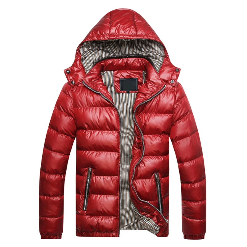 2017 Men's Thick Warm Cotton Solid Coat Fashion Korean Version New Autumn Winter Washed Removable Cap Jackets Big Size 3XL M402