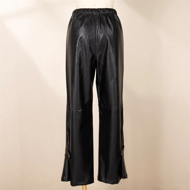 Женские брюки 2024 новинка зимы облегающие широкие с высокой талией брюки-клеш из