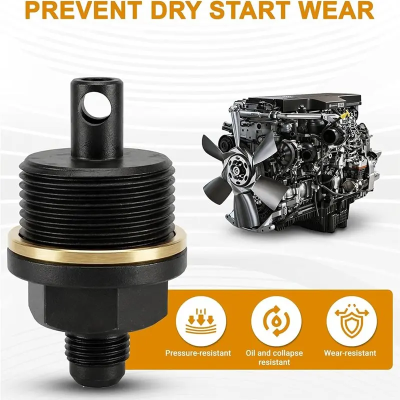 Фото Комплект адаптеров для подкачки масла ABQB для Detroit Diesel DD13 и DD15, 6492-10, резьба M33x2.0, шестигранник 27 мм, включает пылезащитную заглушку для шланга двигателя №3
