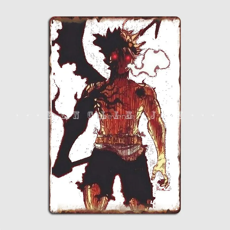 

Черный клевер, Аста, демон, металлический знак-трансформер, индивидуальный заказ, гостиная, Клубные таблички, жестяной знак, плакат