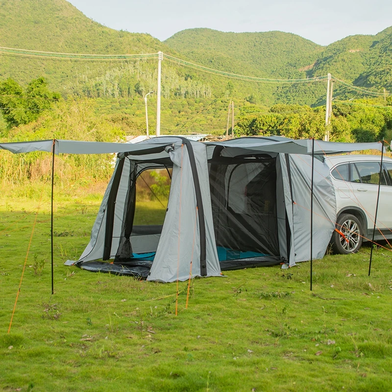 

Inflatable Car Rear Tent Outdoor Camping Tunnel Yurt Family Self-driving Tourist BBQ 210D Oxford Waterproof Large Space Pergola
