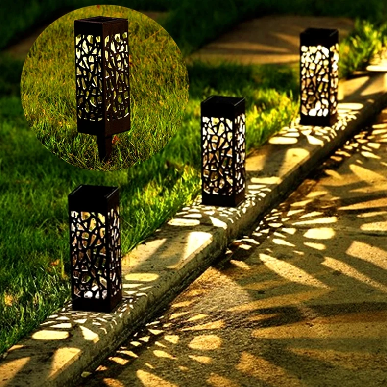 

8/1PCS 2 In 1 Outdoor Waterproof Solar Hollow Out Lawn Light LED Light Control Sensor Garden Villa Park Decorative Lighting