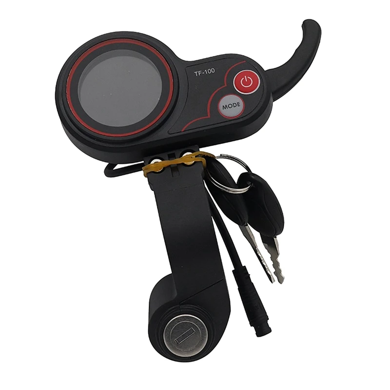 

TF-100 LCD Display Throttle Meter Dashboard 6PIN Switch With Electric Door Lock Key For KUGOO M4 Electric Scooter